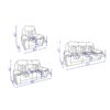 Clark - Blanche / Velvet Power Reclining Sofa With LED - Black - Image 5