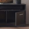 Holland - Contemporary TV Stand With 3 Soft Closing Doors - Dark Gray - Image 8