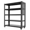 Heavy Duty 5 Tier Adjustable Metal Shelving Unit With Pegboard And Wheels For Multipurpose Storage - Black - Image 13