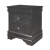 Shaker - Full 5 Pieces Bedroom Set With Crystal Inspired Tufted Headboard And LED Lighting - Gray - Image 7