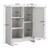 Classic Freestanding Bathroom And Kitchen Storage Cabinet With Adjustable Shelves - White - Image 3