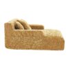 Chenille Interior Lazy Sofa Chaise Longue With Armrests And 3 Pillows - Yellow - Image 14