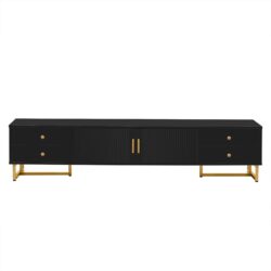 TV Stand, Entertainment Center TV Media Console Table, Modern TV Stand With Storage, TV Console Cabinet Furniture For Living Room - Black