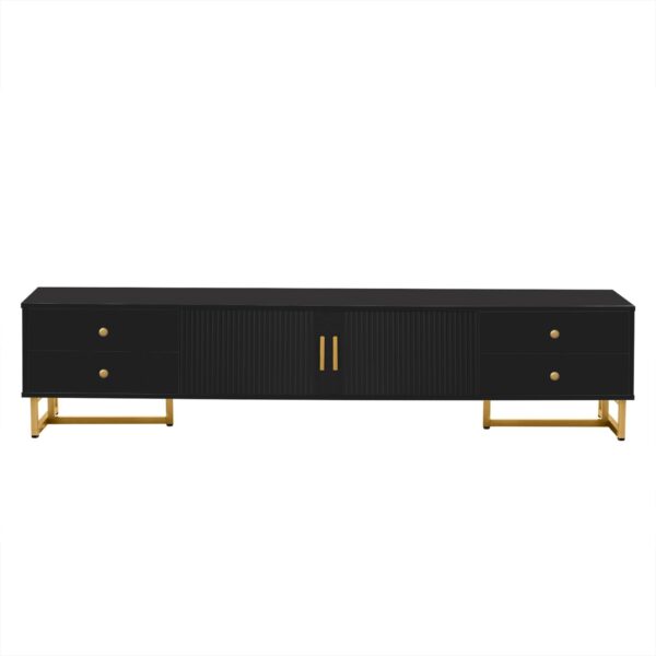 TV Stand, Entertainment Center TV Media Console Table, Modern TV Stand With Storage, TV Console Cabinet Furniture For Living Room - Black