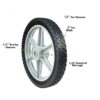 Universal 12" Spoked Plastic Wheel And Tire For Lawn Mowers & Trolley Carts, 10 Pack - Black - Image 3