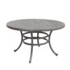 All-Weather And Durable 52" Round Cast Aluminum Round Dining Table With Umbrella Hole - Gray - Image 2