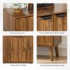 Farmhouse Style Sideboard Buffet Cabinet With Storage Bar Cabinet - Walnut - Image 6