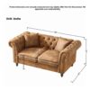 Chesterfield 3 And 2 Seater Sofa Set, High Tech Fabric Upholstered Couch For Living Room And Office - Brown - Image 4