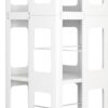 4 Tier All Steel Rotating Bookshelf With 360° Wheels, Large Size Sturdy & Spacious Book Rack, New Style Bookshelf - White - Image 8