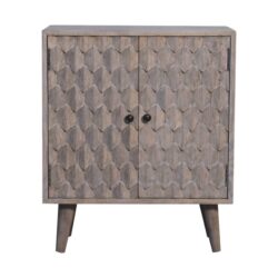 Mini Pineapple Carved Cabinet - Gray