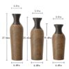 3 Piece Set Of Decorative Floor Vases, Classic And Neat Floor Vases With High Independent Flower Racks, Artificial Vine Vases, Home Decoration Flower Racks - Beige / Black - Image 2