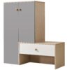 Modern Multi Functional Shoe Storage Bench & Cabinets With Adjustable Shelves - Gray / Natural Wood / White - Image 12