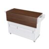 Kitchen Island Cart With Foldable Tabletop & Drop Leaf Mobile Breakfast Bar With Wood Top And Storage - White / Walnut - Image 20