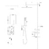 Modern Dual Shower Head System Wall Mounted Square Design With And Rough In Valve - Chrome - Image 3