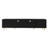 Modern TV Stand For TVs Up To 80", Entertainment Center With 2 Shelves And LED Lights, TV Storage Cabinet With 2 Drawers, 2 Cabinets And Metal Legs For Living Room - Black - Image 21