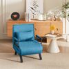 Convertible 5 In 1 Folding Chair Bed With Adjustable Backrest & Pillow Linen For Small Spaces - Blue - Image 7