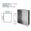 15" X 13" Stainless Steel Shower Niche With Durable Waterproof Design - Brushed Nickel - Image 3