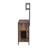 Furniture Style 2 In 1 Pet Friendly Dog Crate Composite Desk Hutch - Rustic Brown - Image 6