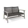 Hampton - Outdoor Wood And Wicker Loveseat - Gray - Image 2