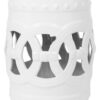 Elegant Glazed Ceramic Drum Stool Indoor / Outdoor Side Table Accent Garden Stool - White - Image 16