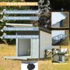 Modern Design Outdoor Dog House With Food Bowl And Wheels Pine - Gray / White - Image 2