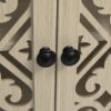 Hollowed Out Cabinet With 2 Door 3 Drawers, American Furniture, Suitable For Bedroom, Living Room, Study - Natural - Image 20
