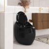 Egg Shape Toilet 1 Piece 1.28 Gpf Single Flush Ceramic - Black - Image 14