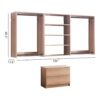 Devi - Wall Mounted Wood Closet System, Modular Units And Warm - Oak - Image 3