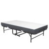 Twin Folding Bed With Memory Foam Mattress Portable Rollaway Bed Sturdy Metal Frame - Brushed Nickel - Image 16