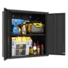 Metal Wall Mounted Tool Storage Cabinet With 2 Locking Doors, Adjustable Shelf, And Drawer - Black - Image 14