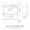 30" Drop In Kitchen Sink With Workstation Features, 16 Gauge Stainless Steel - Black / Gray - Image 8