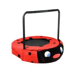 Ladybug Shaped Children's Trampoline And Red Iron Tube Foldable For Kids Age 3 7 Indoor Outdoor Use - Brushed Nickel