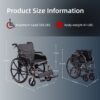 Heavy Duty Manual Wheelchair Double X Force Support 350Lbs Capacity All Terrain 24" Tires Foldable With Quick Release Wheels - Dark Gray - Image 10