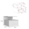 Flopini - Floating Nightstand With 1 Drawer, Compact Size - White - Image 4