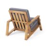 Patio Lounge Chair, Outdoor Club Chair - Dark Gray / Teak - Image 7