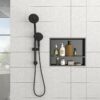 19" X 15" Stainless Steel Shower Niche Double Shelf With Rust Resistance - Gunmetal Black - Image 5