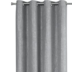 2 Pieces Set, Curtain Panel, Room Darkening, Grommet, Contemporary & Modern - Silver