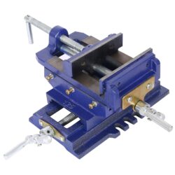 Heavy Duty Cross Slide Vise For Drill Press, 5", Steel Construction - Blue
