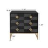 3 Drawer Storage Cabinet, 3 Drawer Modern Dresser, Chest Of Drawers With Decorative Embossed Pattern Door For Entryway, Living Room, Bed Room - Black - Image 6