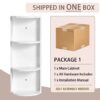 Bathroom Wall Mounted Storage Rack With Float Mounting Design, Durable Plywood - Glossy White - Image 8