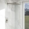 Shower Faucet Set With Rainfall Shower Head And Valve, Stainless Steel And Brass - Brushed Nickel - Image 2