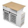 Modern Style 2 In 1 Pet Friendly Dog Crate Kitchen Island End Table Metal Pine - Natural / White - Image 9