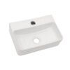 Modern Ceramic Rectangular Wall Mount Bathroom Sink With Single Faucet Hole - White - Image 9