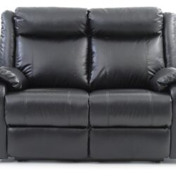 Sleek Contemporary Love Seat - Black