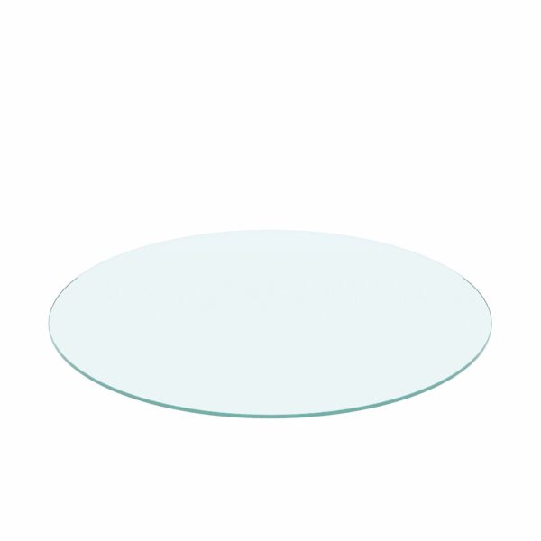 20" Round Tempered Glass Table Top Clear Glass 1 / 4" Thick Flat Polished Edge - Transparent