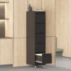 Heavy Duty Metal 5 Drawer Vertical File Cabinet With Lock And Wheels For Home Office - Brushed Nickel - Image 14