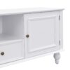 Modern TV Stand For TVs Up To 80", Entertainment Center With Open Compartment, TV Storage Cabinet With 2 Drawers, 2 Cabinets And 5 Solid Legs For Living Room - White - Image 9