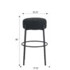 Round High Bar Stools (Set of 2), Contemporary Upholstered Dining Stools For Kitchens, Coffee Shops And Bar Stores - Black - Image 3