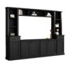 Minimalist - Entertainment Wall Unit Set With Bridge For TVs Up To 75", Ample Storage Space TV Stand With Adjustable Shelves - Black - Image 13