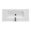 Modern Freestanding 36" Bathroom Vanity With Ceramic Sink, Hot And Cold Faucet, 2 Door Cabinet & Open Iron Shelf - Walnut - Image 15